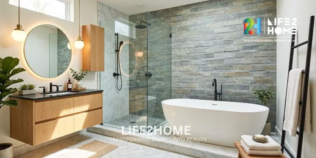 Bathroom Tile Design Ideas With Unique Wall Designs