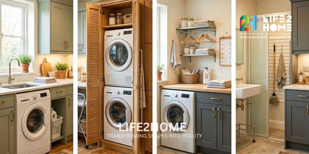 Washing Machine Layout Design Ideas for Kitchen Utility Areas